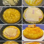 Tortilla de Patata Rellena de Jamón y Queso