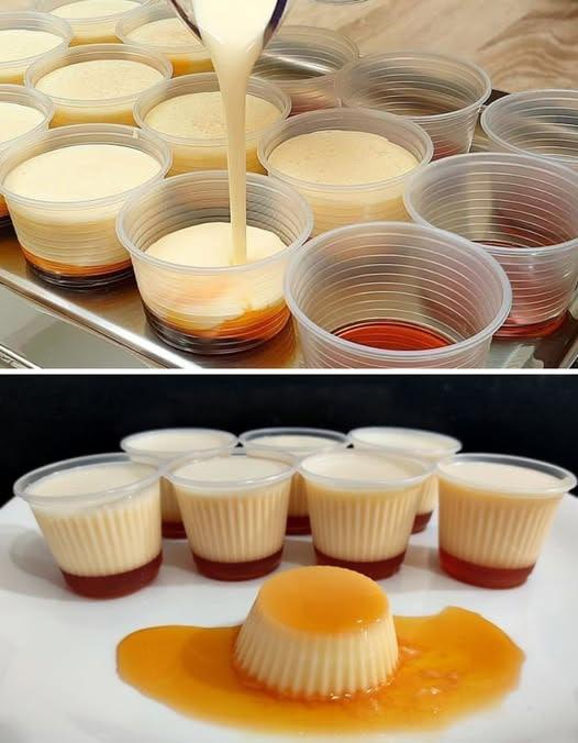 Receta de Flan Casero en Vasito con Caramelo