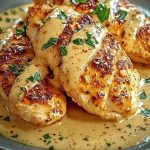 Pechugas en salsa cremosa de ajos