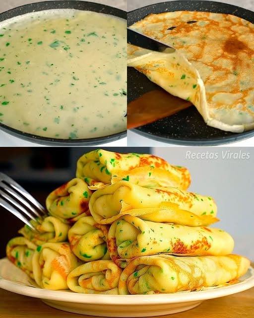 Receta de Crepas de Perejil Rellenas