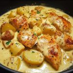 Pollo con Patatas en a de Queso Sals🍗 🧀
