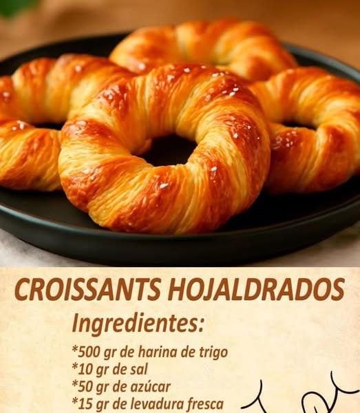 Croissants Hojaldrados en Forma de Anillo: Crujientes, Dorados y Deliciosos 🥐✨