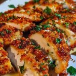 Pollo con Costra de Ajo y Parmesano