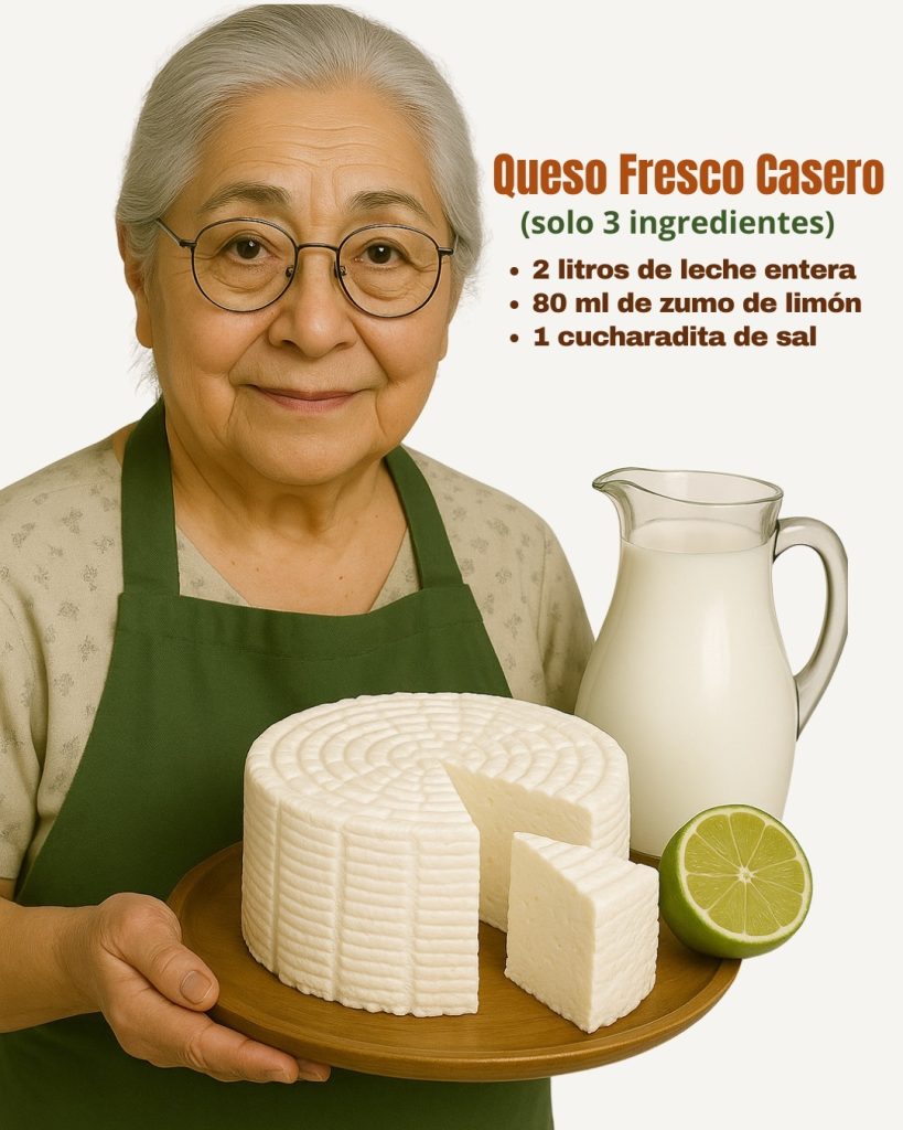 Queso Fresco Casero 🧀 (Solo 3 Ingredientes)