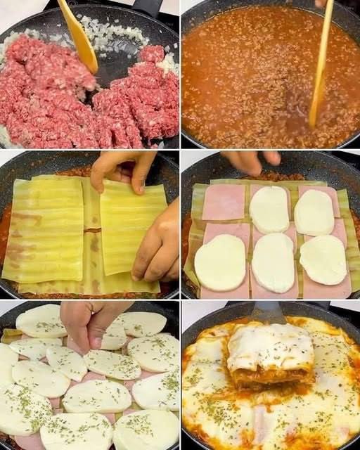 Lasaña Rápida a la Sartén