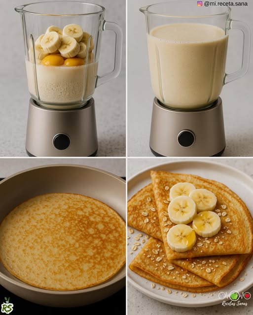 Crepas Saludables de Plátano con Avena