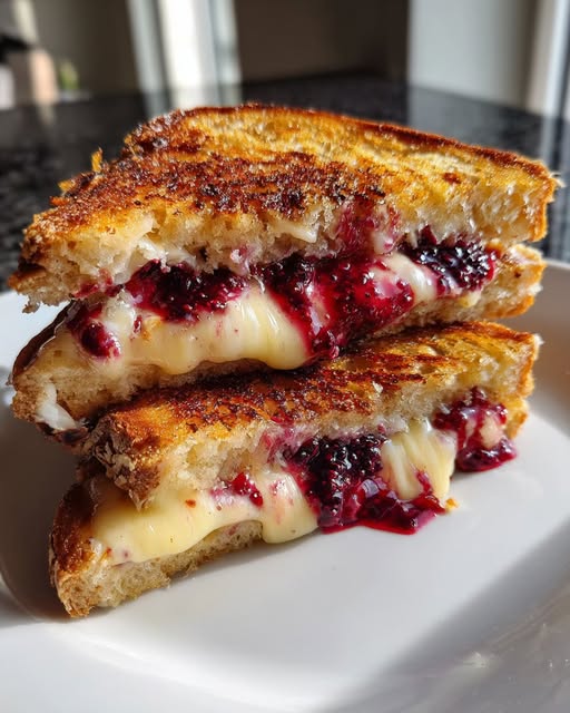 Sándwich a la Plancha de Brie y Mermelada de Mora