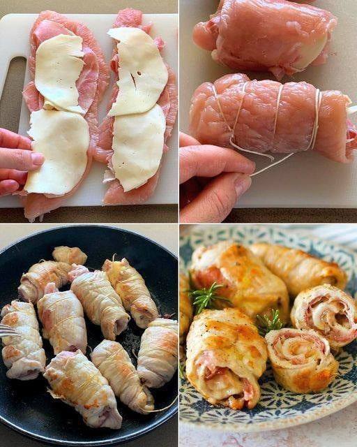 Roulés de Poulet au Jambon et Fromage 😋