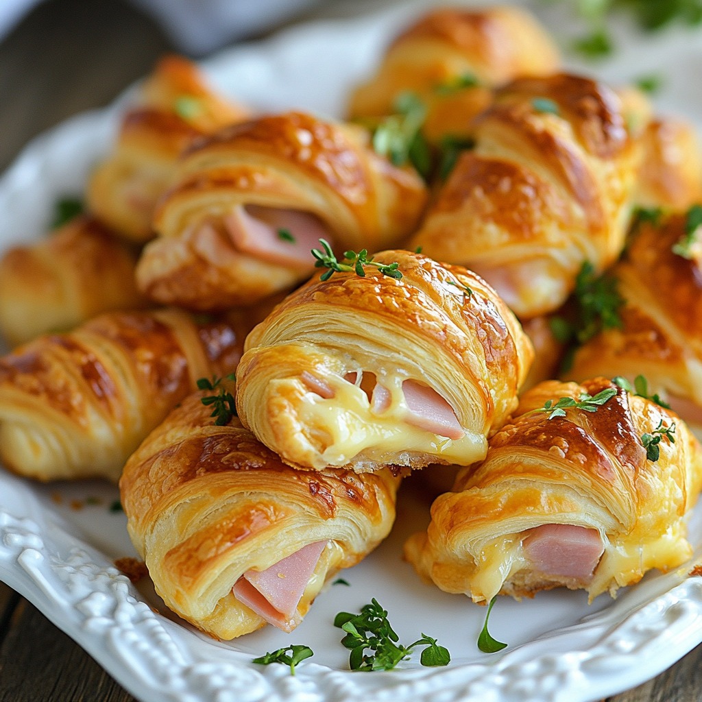 Mini Croissants de Jamón y Queso