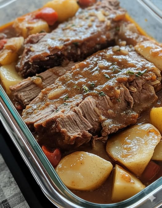 Pot Roast con 3 Sobres en Crock Pot — Receta Fácil y Sabrosa