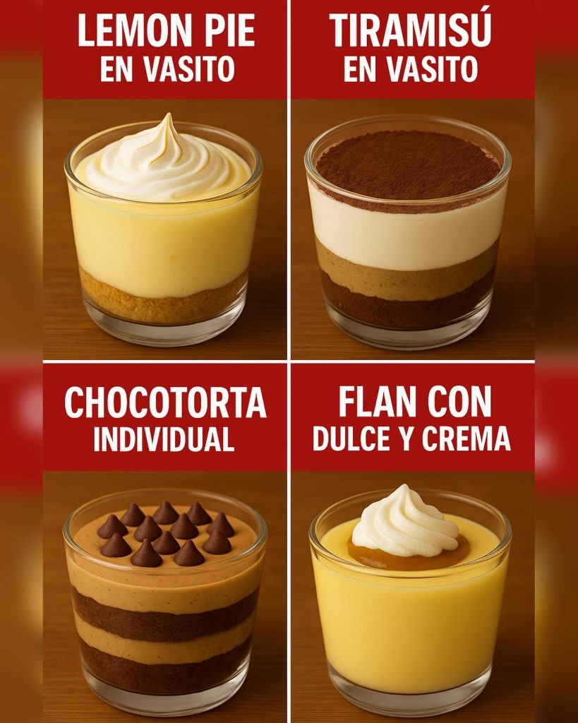 TE ENSEÑO 4 EXQUISITAS RECETAS DE POSTRES EN VASITOS