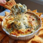Dip de Espinacas y Alcachofas con Chips de Pita