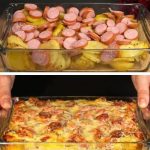 Cazuela de Papas con Salchichas