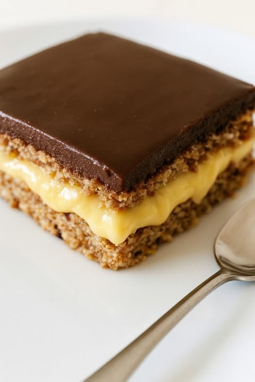 Tarta de galletas, flan y chocolate