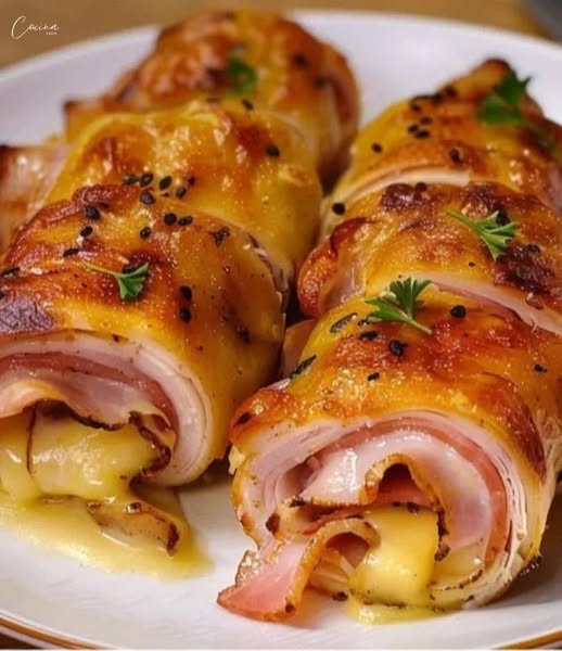 Rollitos de Pollo con Jamón y Queso: Delicia Fácil y Rápida