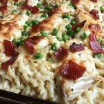Cazuela de Pollo Alfredo con Arroz