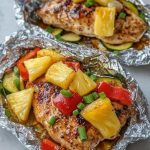 Paquetes de Pollo Teriyaki y Piña en Papel de Aluminio