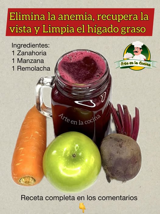 Jugo Natural de Remolacha, Manzana Verde y Zanahoria