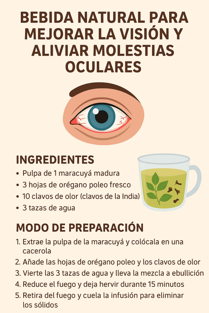 Bebida Natural para Mejorar la Visión y Aliviar Molestias Oculares