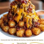 Bacon Cheeseburger Stuffed Tater Tot Cones