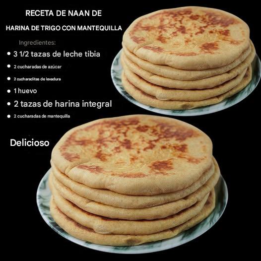Naan de Harina de Trigo y Mantequilla