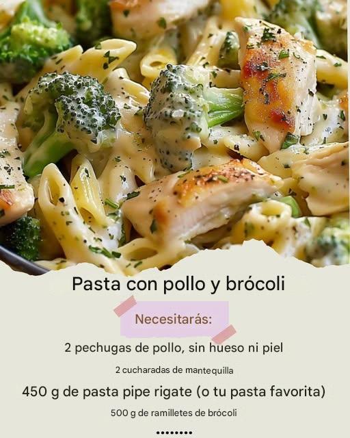 Pollo con Ajo y Brócoli en Salsa Cremosa