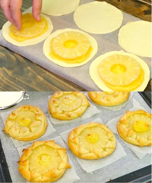 Girasoles de Hojaldre con Piña