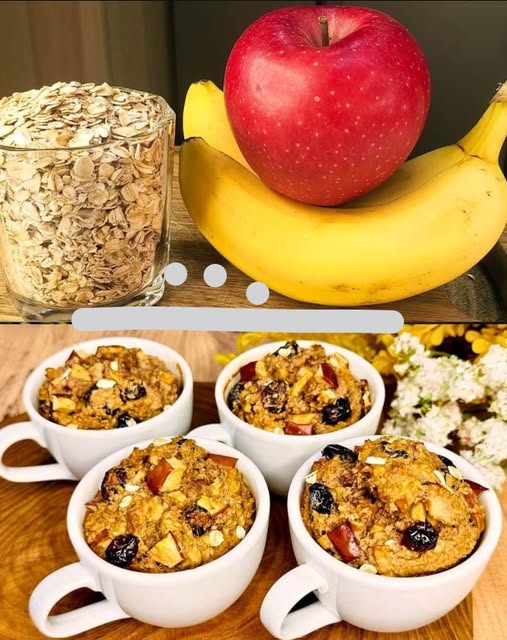 Mug Cake Avoine, Pommes & Noix (sans sucre)