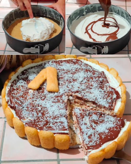 Tarta de coco y chocolate sin cocción