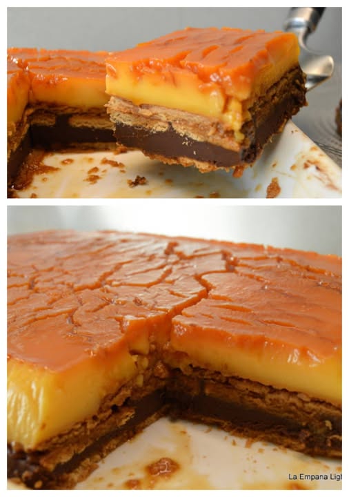 Tarta de Flan con Galletas y Chocolate: receta fácil y sin horno