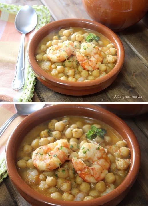 Potaje de Garbanzos con Langostinos
