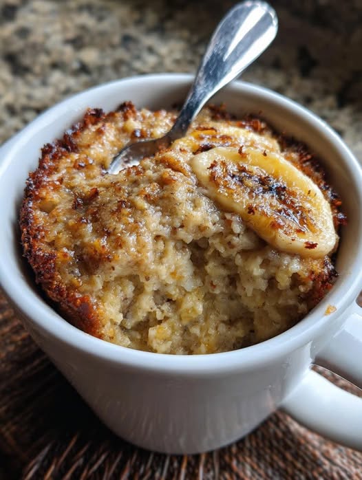Mug Cake de Avena y Plátano – ¡Listo en 2 Minutos!