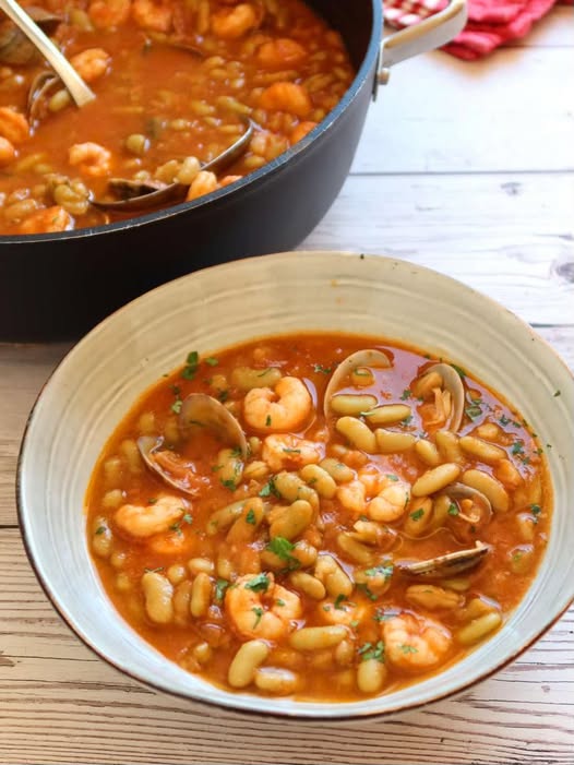Verdinas con Gambas y Almejas